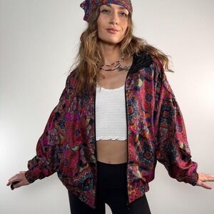 Lavon by Cheerful Corp Retro Windbreaker 80s/90s Boho Festival Jacket Size M